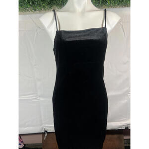 Black Velvet Spaghetti Strap Dress